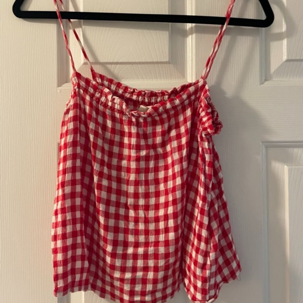Anthropologie Red and White gingham Tank